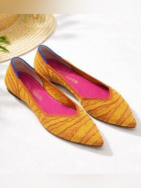 Rothy’s The Point Flats 8.5 Marigold Orange Knit Limited Edition